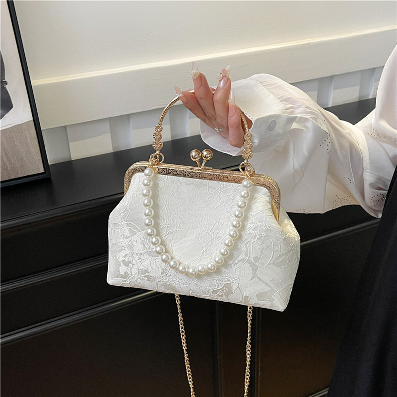 Wallet Chain Bag - Vintage Classic Lace Bag pearl Evening