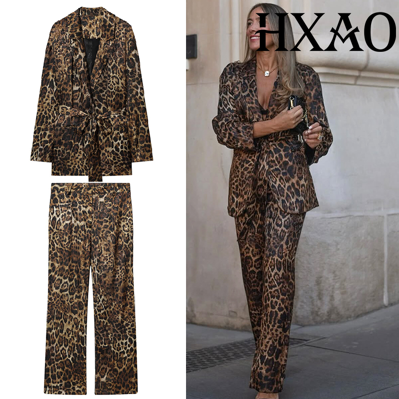 Women Electronic Accessories - HXAO Leopard Pants Sets 2 Piece
