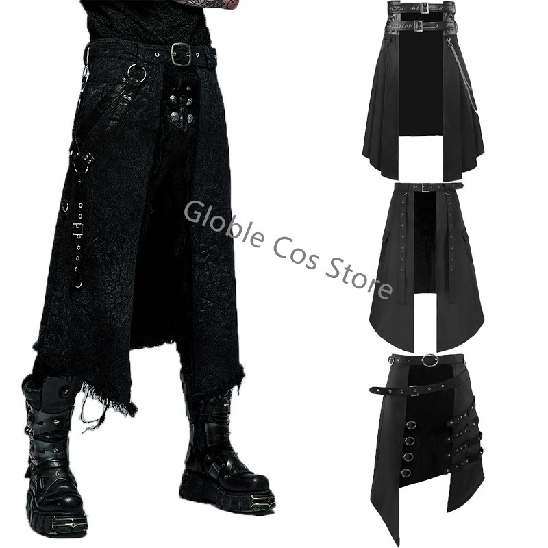 Women Electronic Accessories - Punk Pleated Skirt Men's Gothic Leather