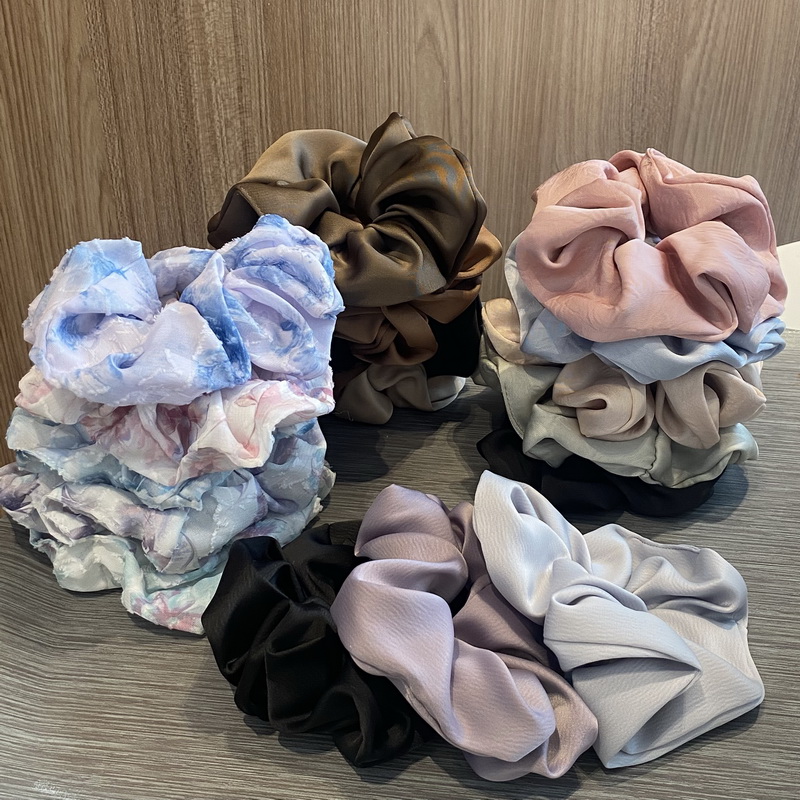 Scrunchie Satin Set - 5pcs/set Fashion silk scrunchies for women