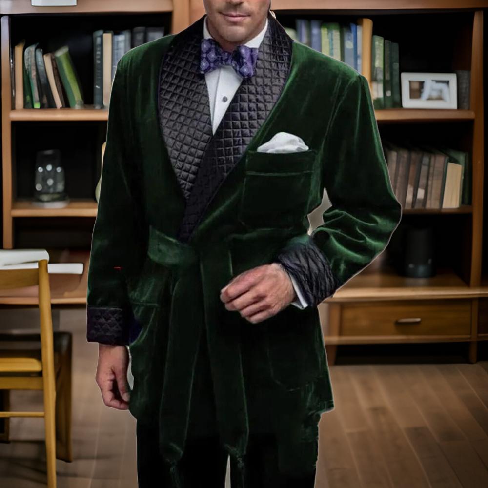 Women Electronic Accessories - Green Velvet Smoking Suit Jackets for