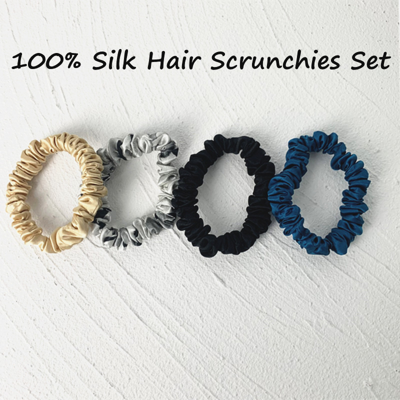 Scrunchie Satin Set - 3PCS 100% Real Silk Hair Skinnies