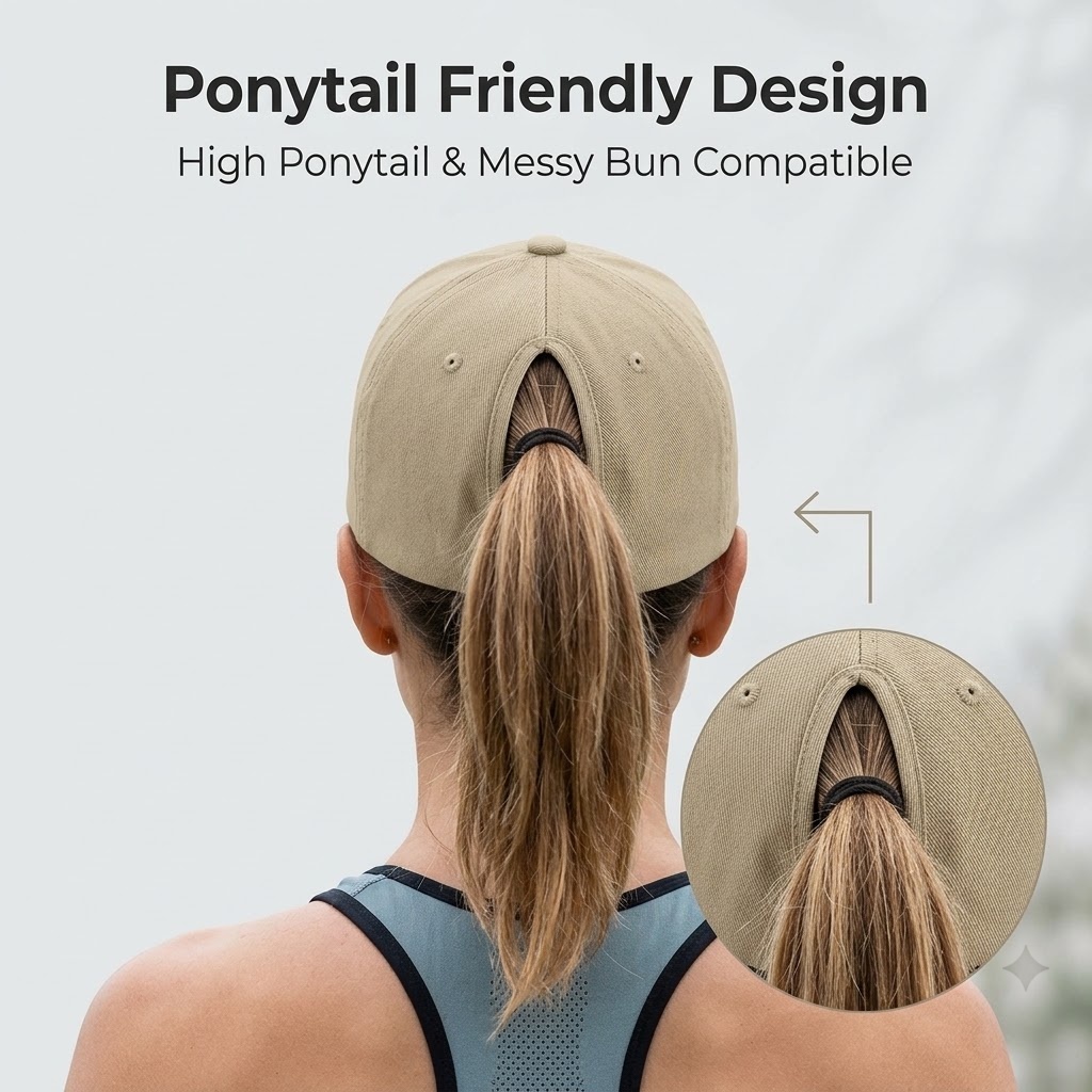 Women'S Golf Accessories - Women's Fashion Magnetic Ponytail Hat Quick-Dry