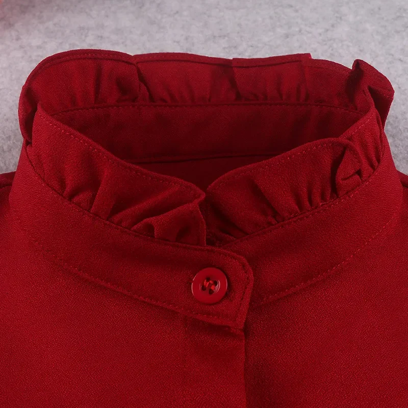 Women'S Formal Accessories - Red Stand Shirt Detachable Collars Fake