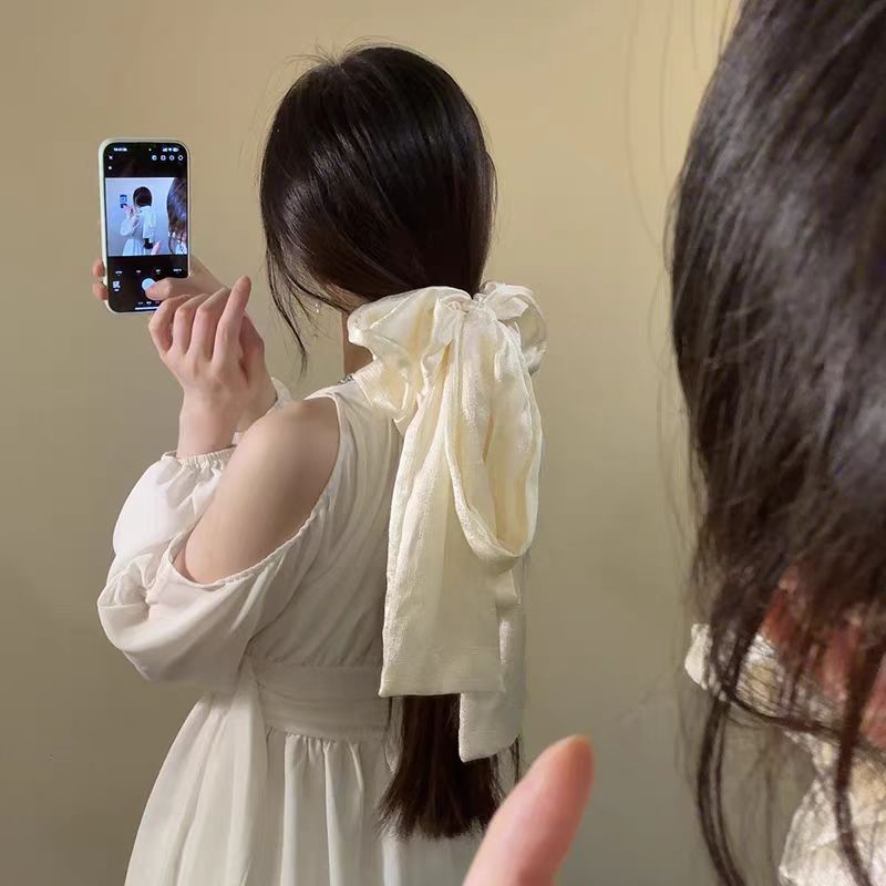 Scrunchie Satin Set - French Vintage Bow Hair Tie Set