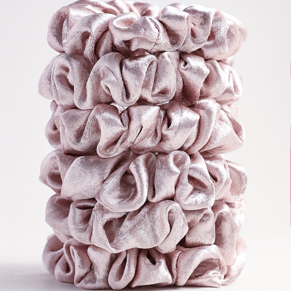 6Pcs Satin Scrunchies Set Soft - Scrunchie Satin Set ulasan dan harga