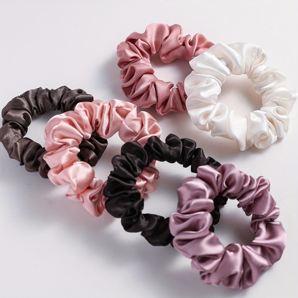 6Pcs Satin Scrunchies Set Soft - Scrunchie Satin Set ulasan dan harga