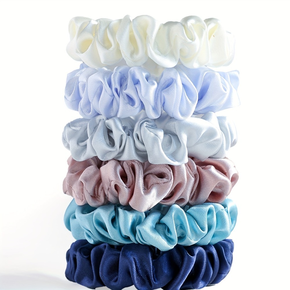 6Pcs Satin Scrunchies Set Soft - Scrunchie Satin Set ulasan dan harga
