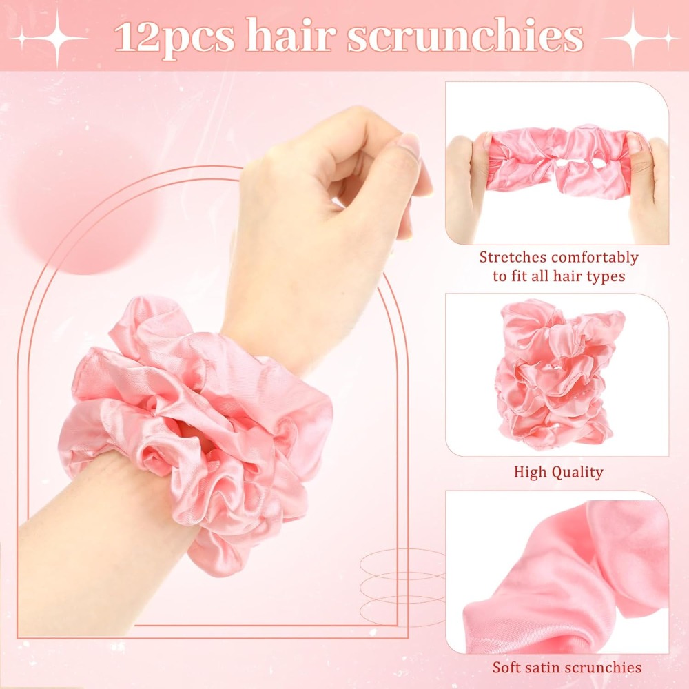 2-20 Sets Mini Hair Brush Mirr - Scrunchie Satin Set ulasan dan harga