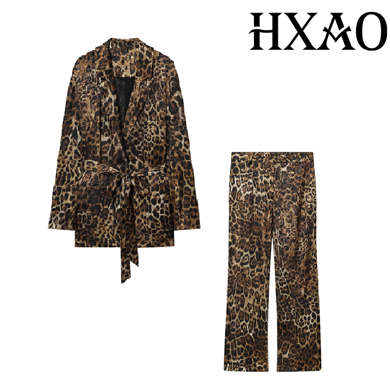 HXAO Leopard Pants Sets 2 Piec - Women Electronic Accessories ulasan dan harga