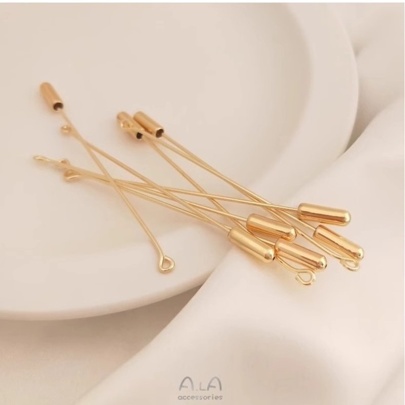 9 character brooch long pin on - Brooch Pin Gold ulasan dan harga