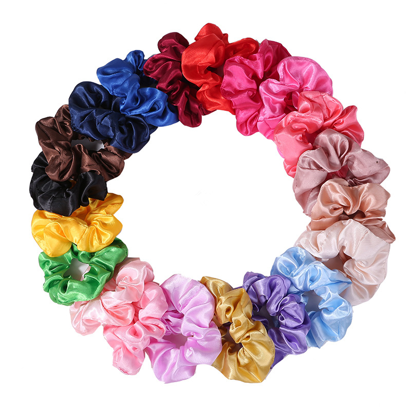 lot Hair Scrunchies Bands Scru - Scrunchie Satin Set ulasan dan harga
