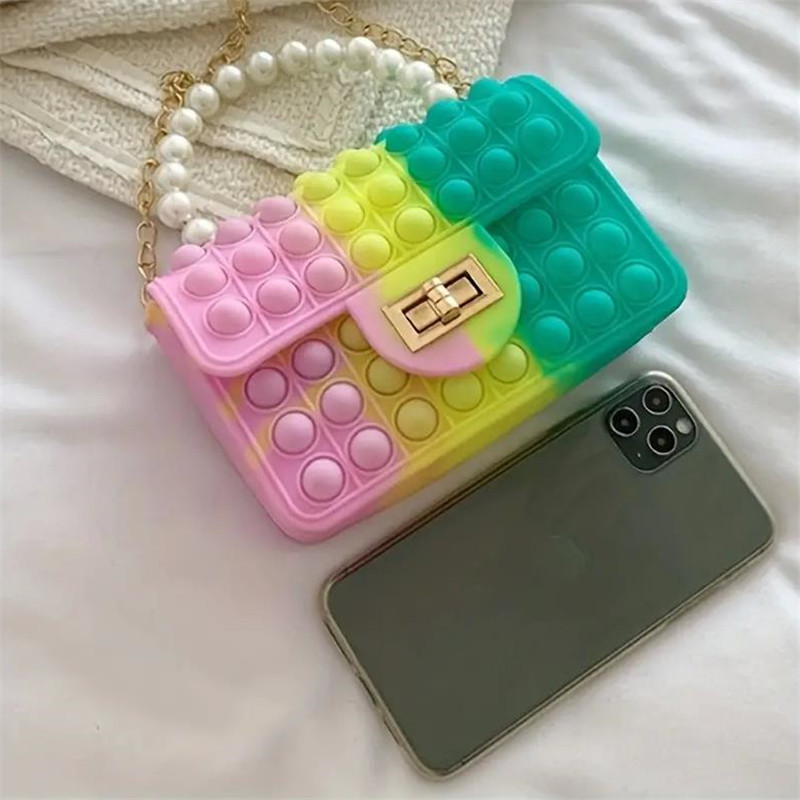 Silicone Love Bubble Jelly Bag - Wallet Chain Bag ulasan dan harga