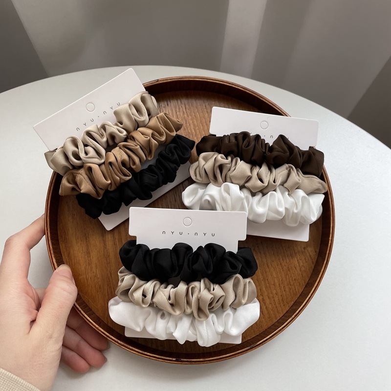 3/4/6Pcs/Set Satin Scrunchies  - Scrunchie Satin Set ulasan dan harga