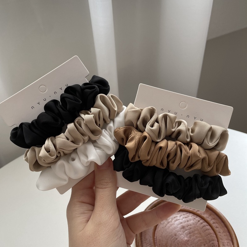 3/4/6Pcs/Set Satin Scrunchies  - Scrunchie Satin Set ulasan dan harga