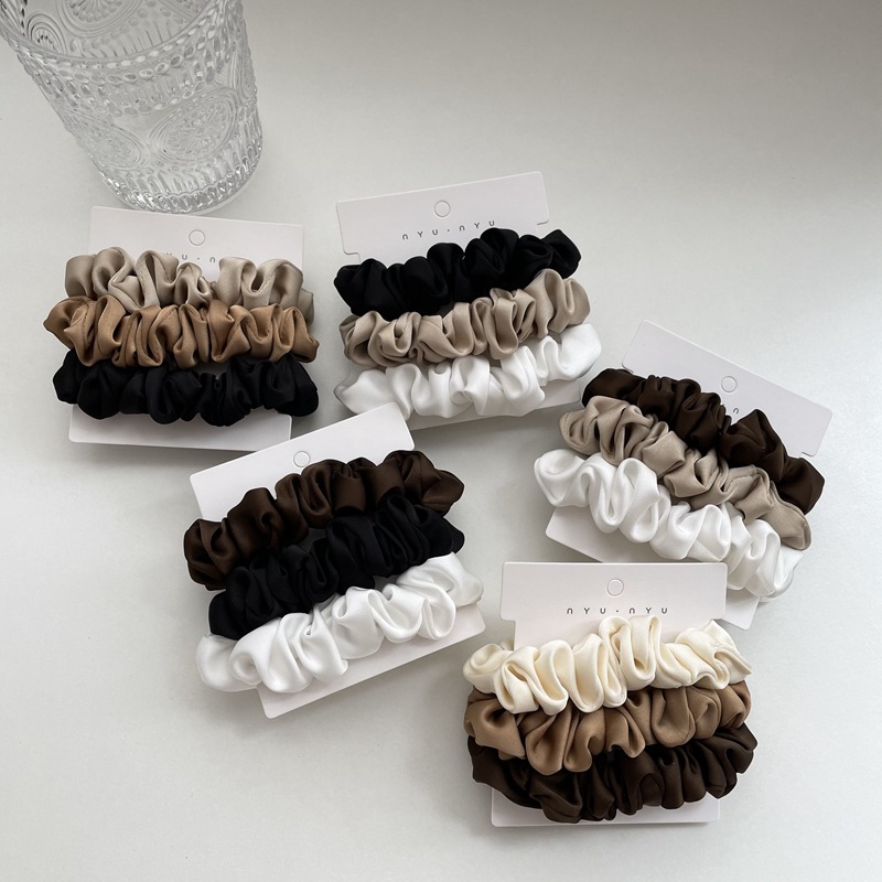 3/4/6Pcs/Set Satin Scrunchies  - Scrunchie Satin Set ulasan dan harga