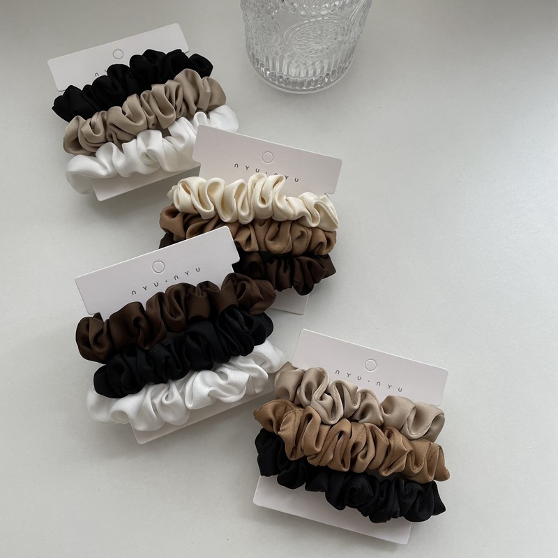 3/4/6Pcs/Set Satin Scrunchies  - Scrunchie Satin Set ulasan dan harga