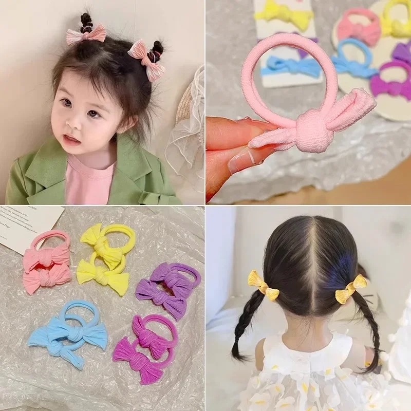 5Pcs/Set Cute Bowknot Solid Co - Scrunchie Satin Set ulasan dan harga
