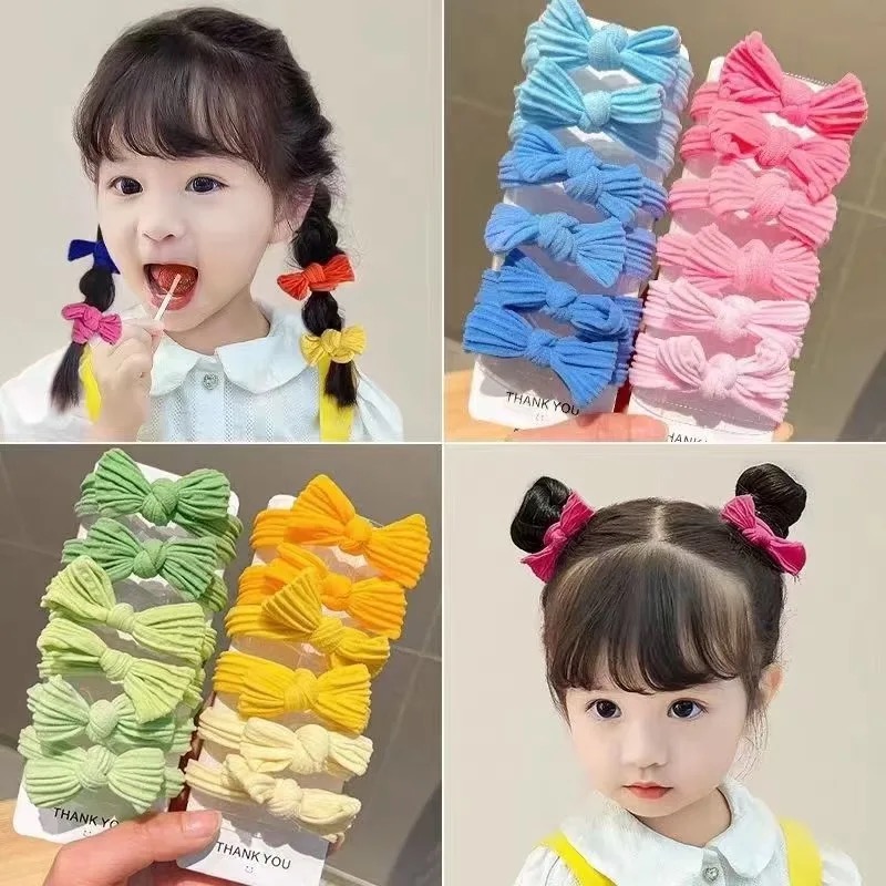 5Pcs/Set Cute Bowknot Solid Co - Scrunchie Satin Set ulasan dan harga
