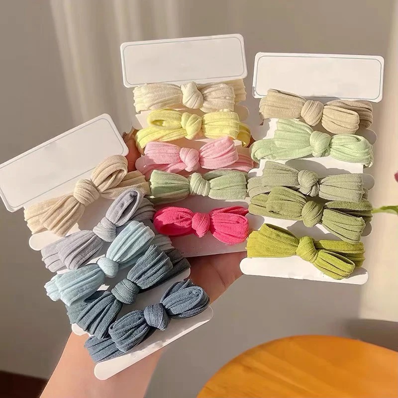 5Pcs/Set Cute Bowknot Solid Co - Scrunchie Satin Set ulasan dan harga
