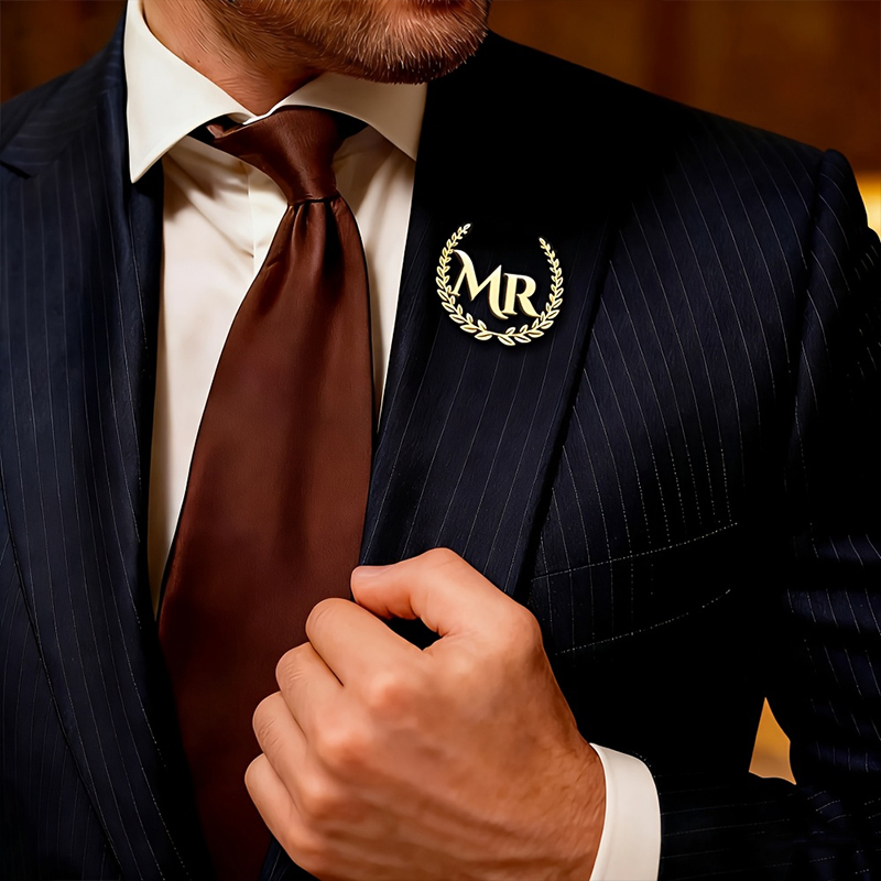 Custom Initials Gold Laurel Br - Brooch Pin Gold ulasan dan harga