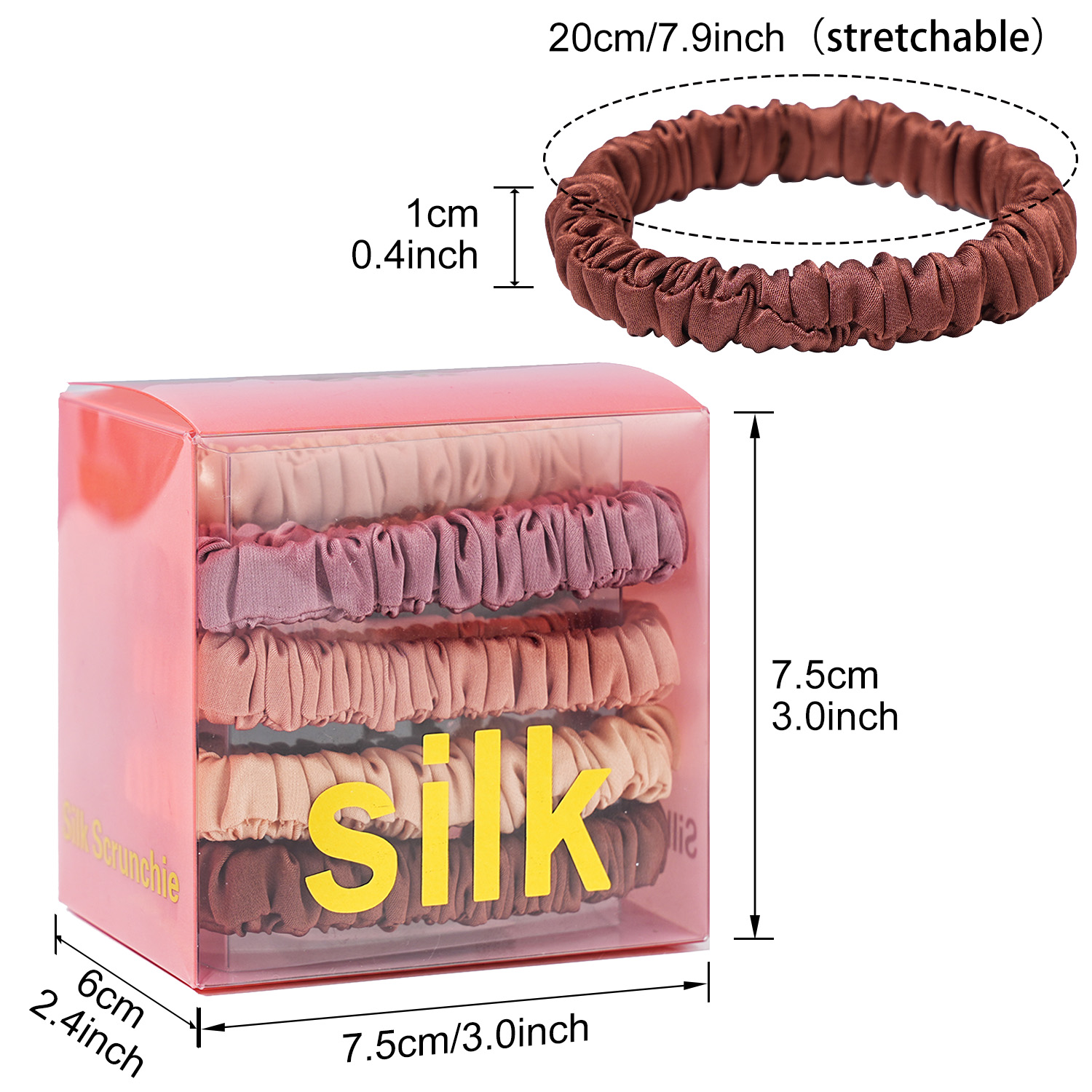 8PCS/Set 100% Pure Mulberry Si - Scrunchie Satin Set ulasan dan harga