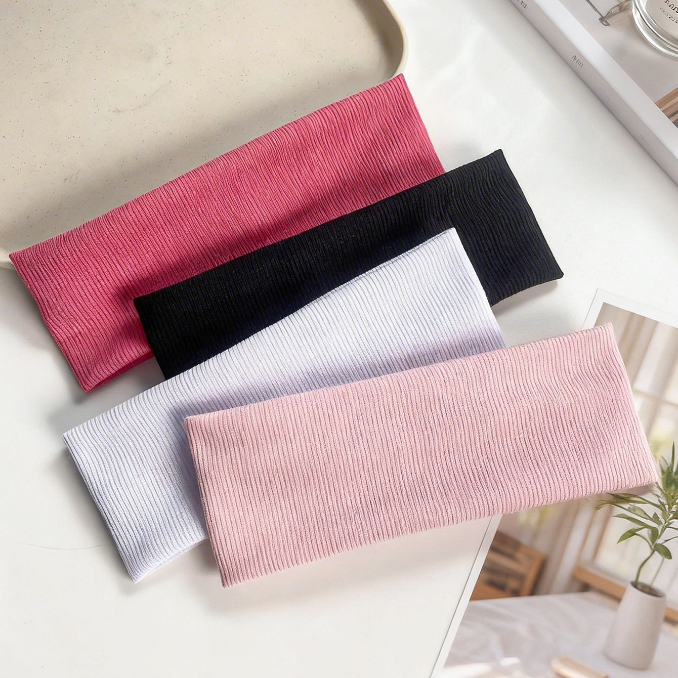4pcs Wide ribbed elastic headb - Women'S Yoga Accessories ulasan dan harga