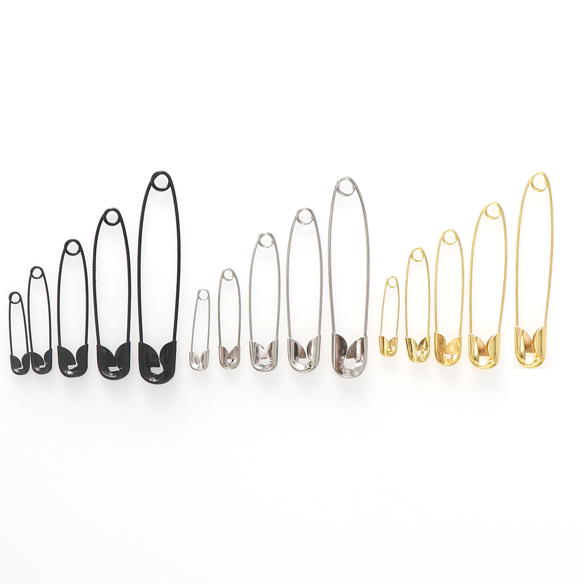 100pcs 22/28/38/45/54mm Silver - Brooch Pin Gold ulasan dan harga