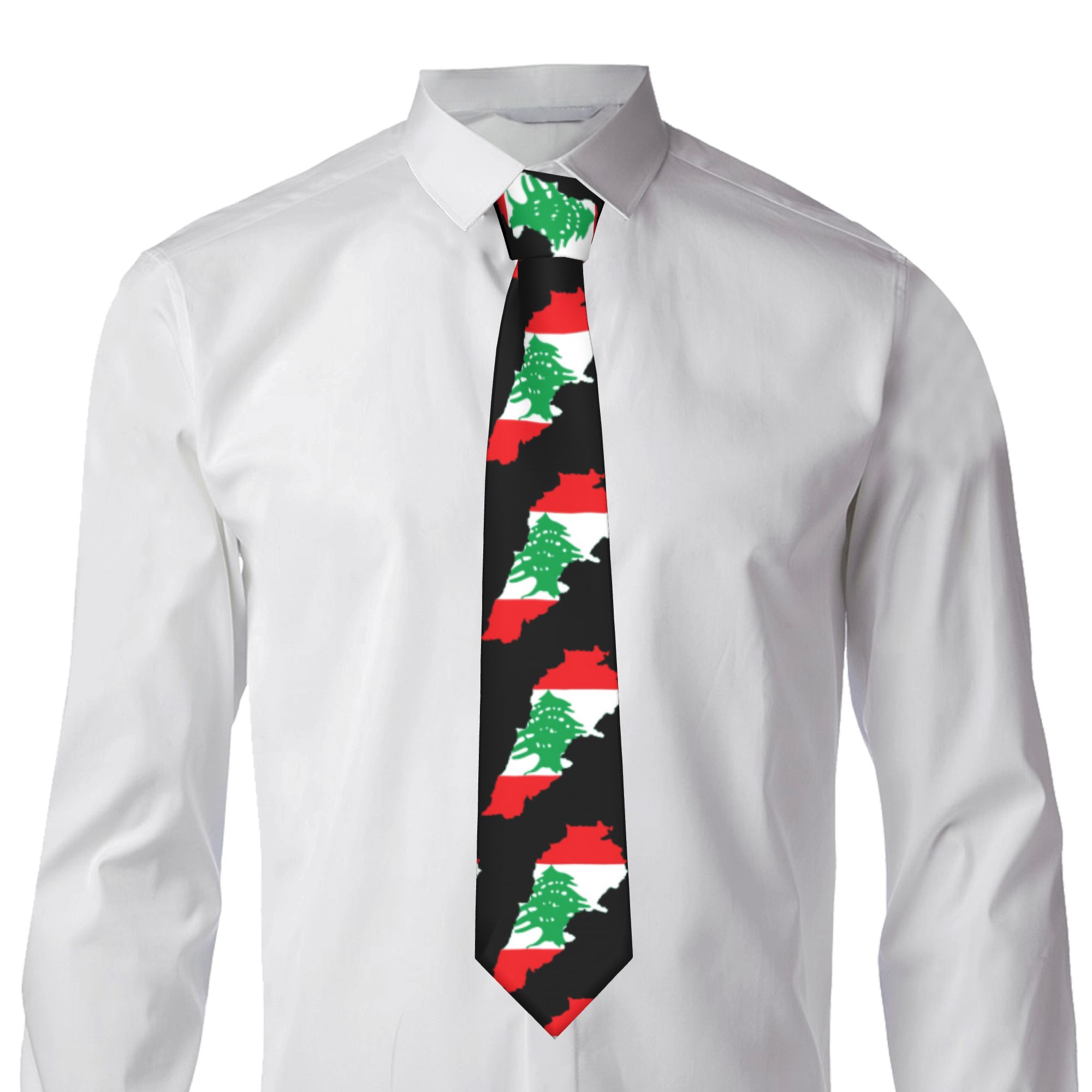 Lebanon Flag Map  Tie  Custom  - Women Accessories Lebanon ulasan dan harga