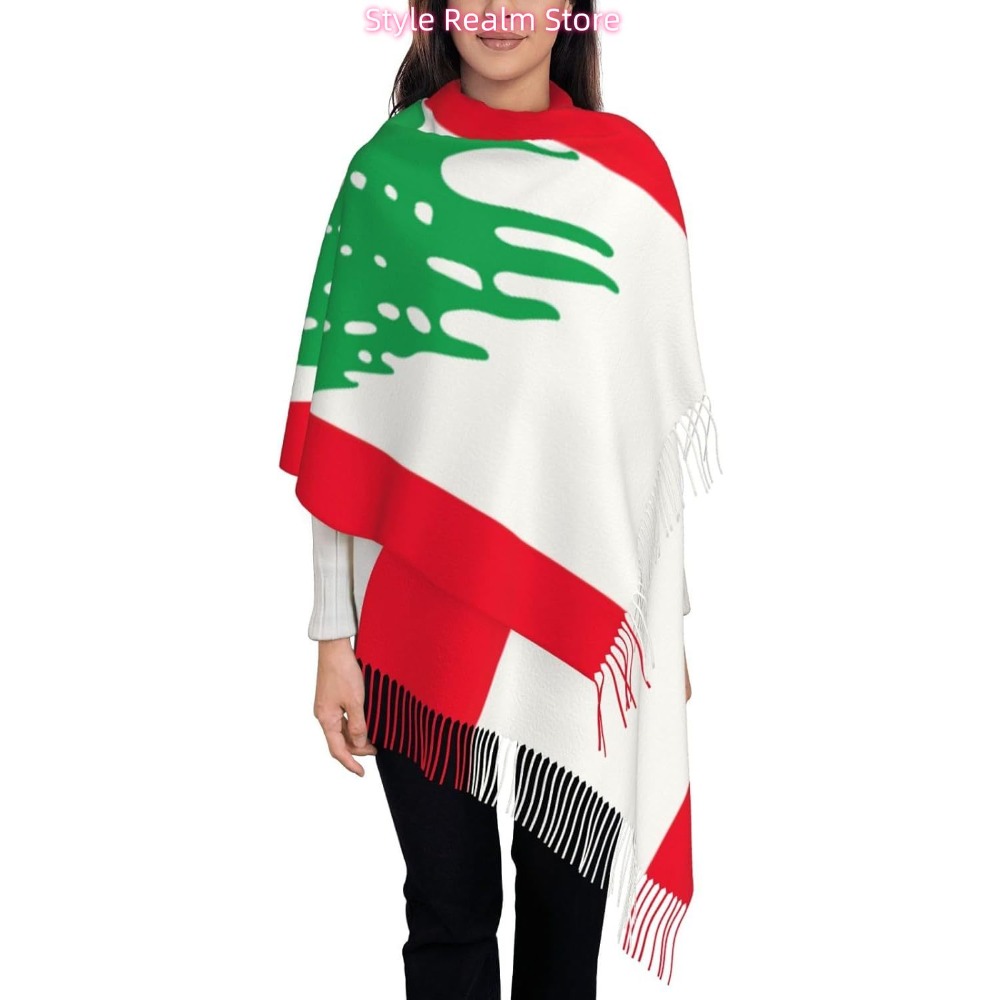 Flag Of Lebanon Print Polyeste - Women Accessories Lebanon ulasan dan harga