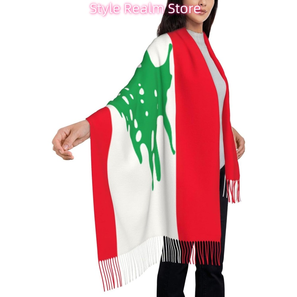 Flag Of Lebanon Print Polyeste - Women Accessories Lebanon ulasan dan harga