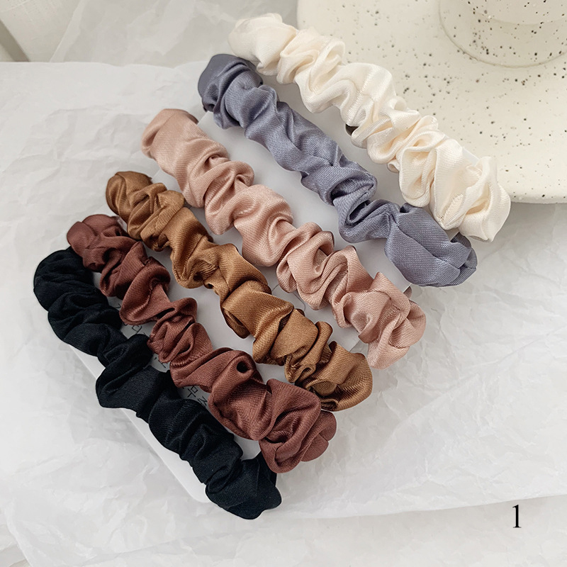 1 Set Satin Silk Solid Color S - Scrunchie Satin Set ulasan dan harga