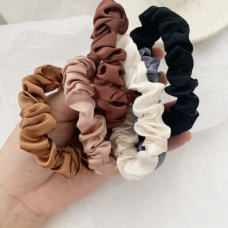 1 Set Satin Silk Solid Color S - Scrunchie Satin Set ulasan dan harga