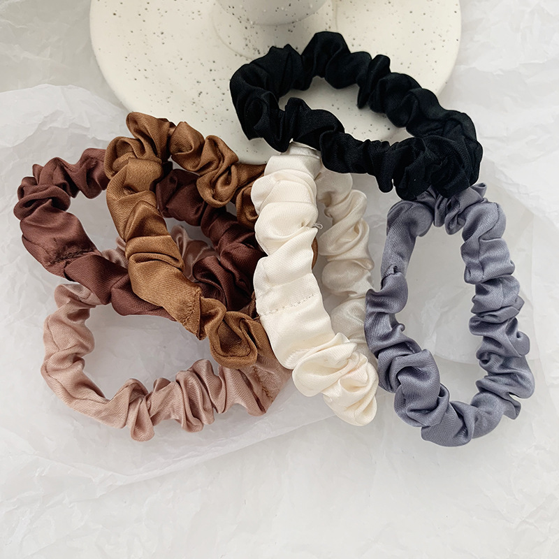 1 Set Satin Silk Solid Color S - Scrunchie Satin Set ulasan dan harga