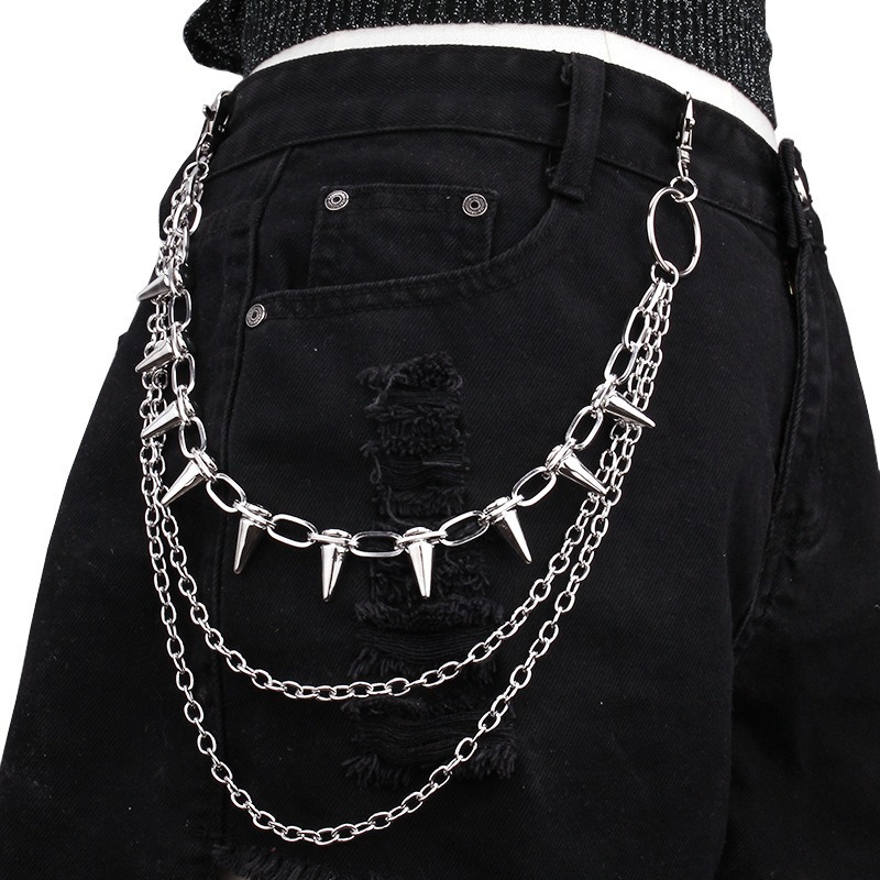 Hip Hop Punk Rock Metal Pants  - Wallet Chain Bag ulasan dan harga