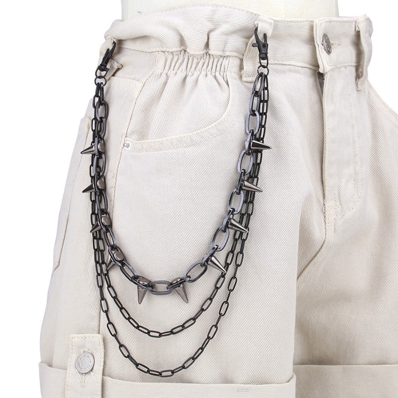 Hip Hop Punk Rock Metal Pants  - Wallet Chain Bag ulasan dan harga