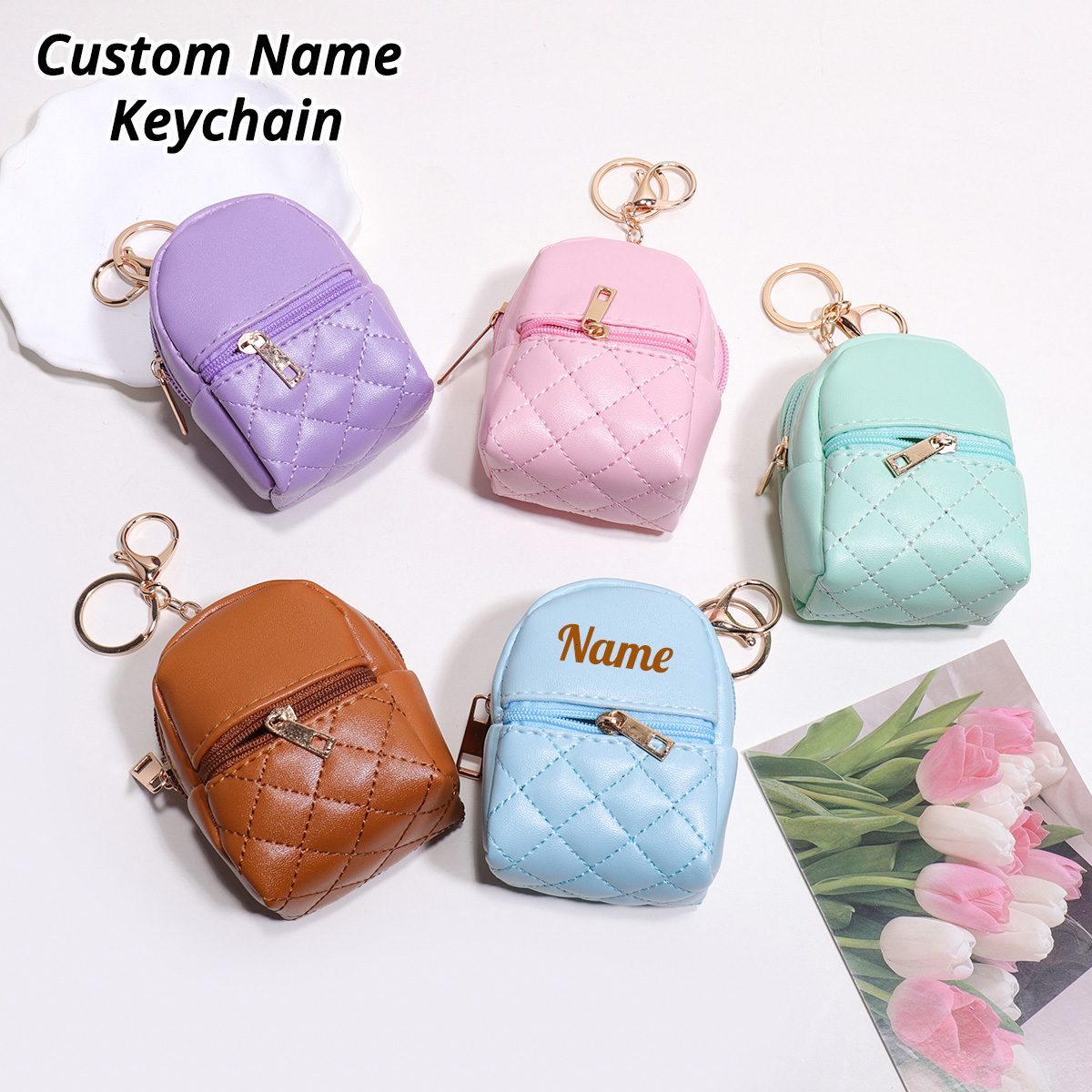 Mini Custom Name Keychain Coin - Wallet Chain Bag ulasan dan harga