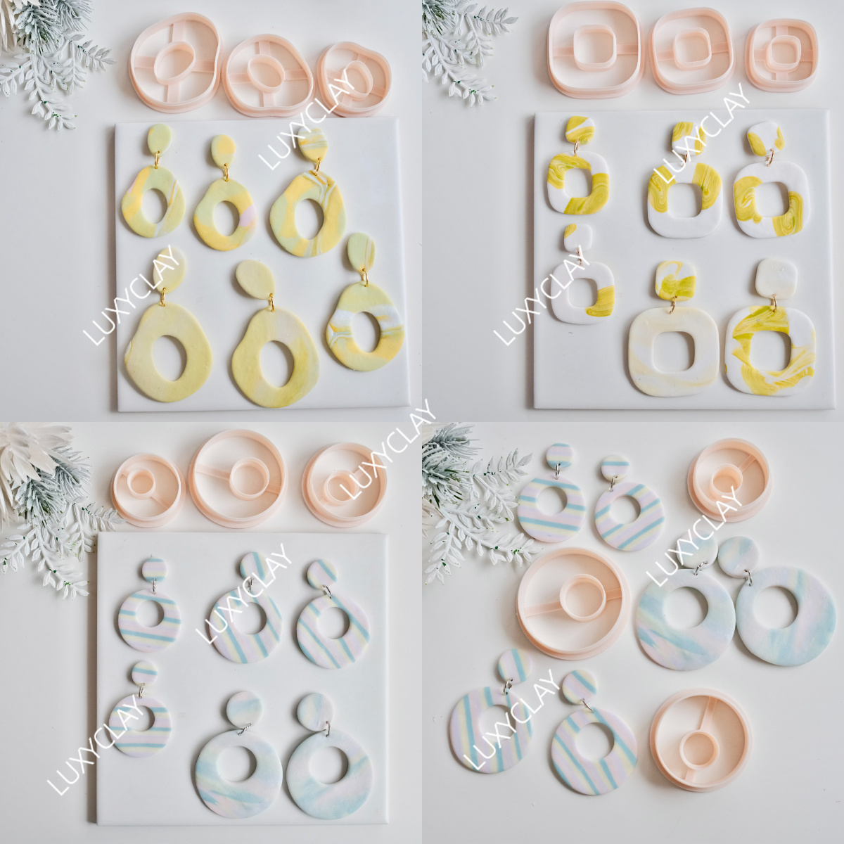 3pcs Hollow Circle Square Donu - Tassel Earrings Boho ulasan dan harga