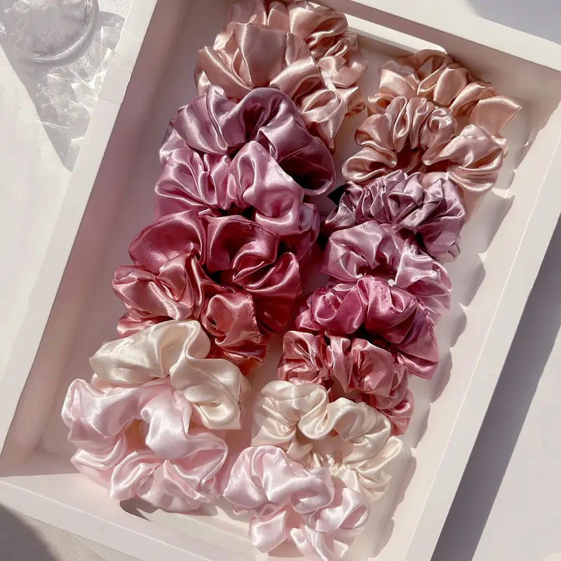 16pcs Soft Satin Scrunchies El - Scrunchie Satin Set ulasan dan harga