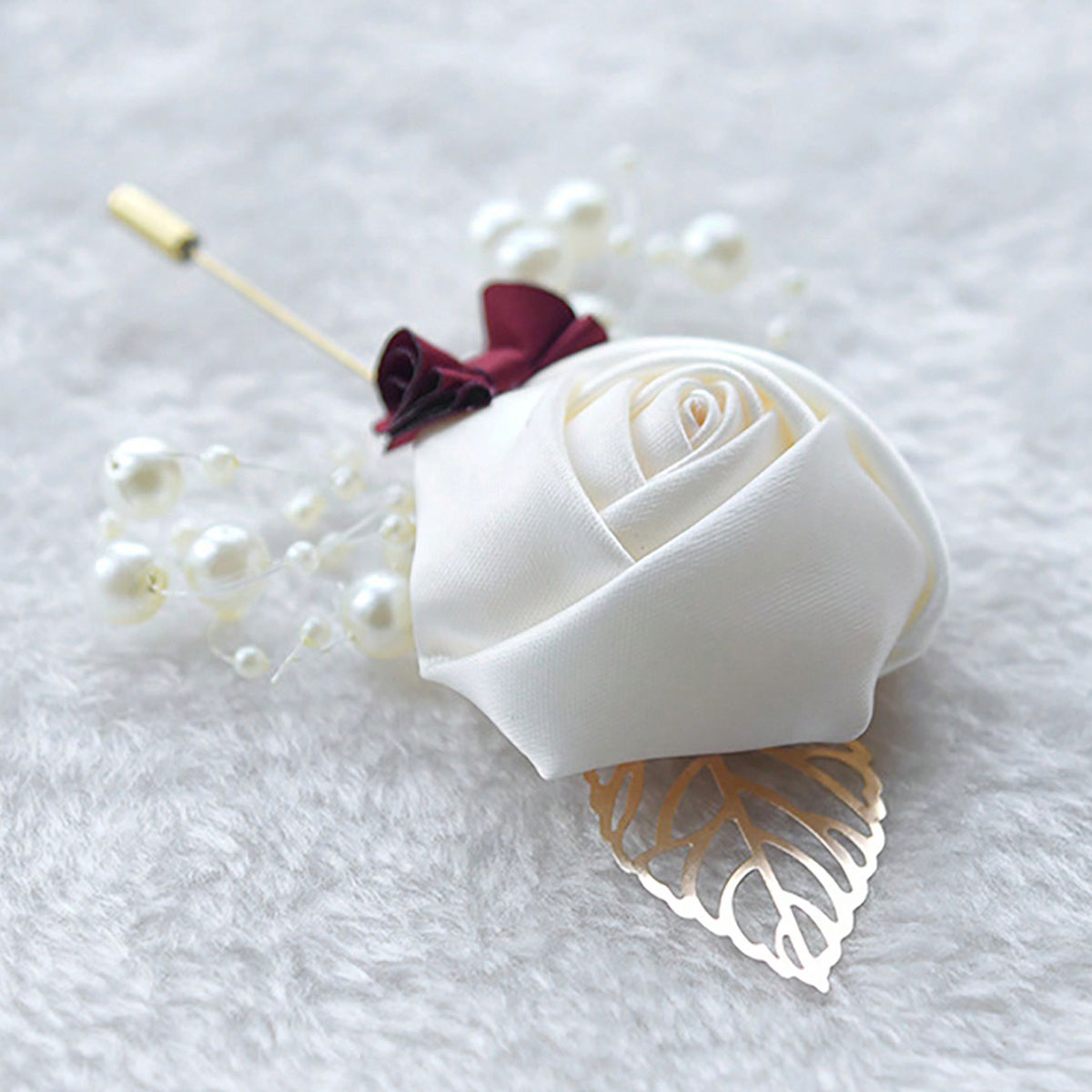 1 Piece Wedding Groom Men's Ro - Brooch Pin Gold ulasan dan harga