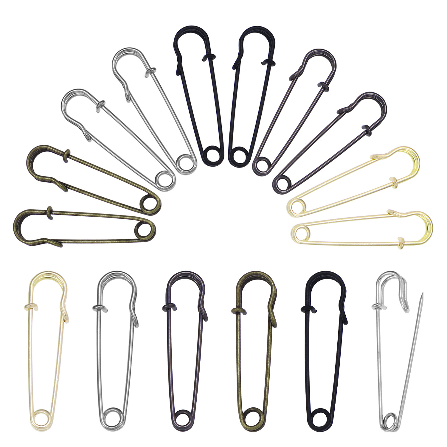 20Pcs 50mm Metal Safety Pins S - Brooch Pin Gold ulasan dan harga