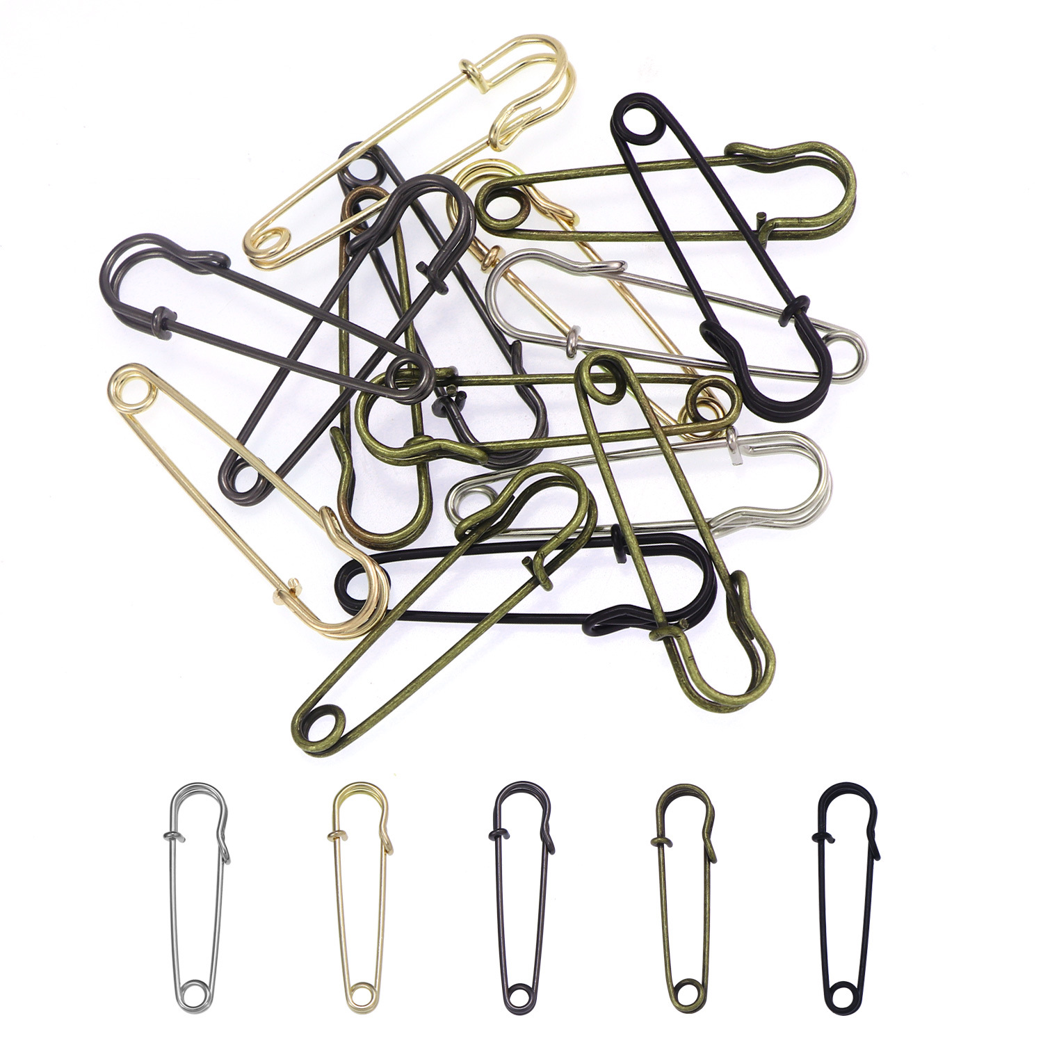 20Pcs 50mm Metal Safety Pins S - Brooch Pin Gold ulasan dan harga