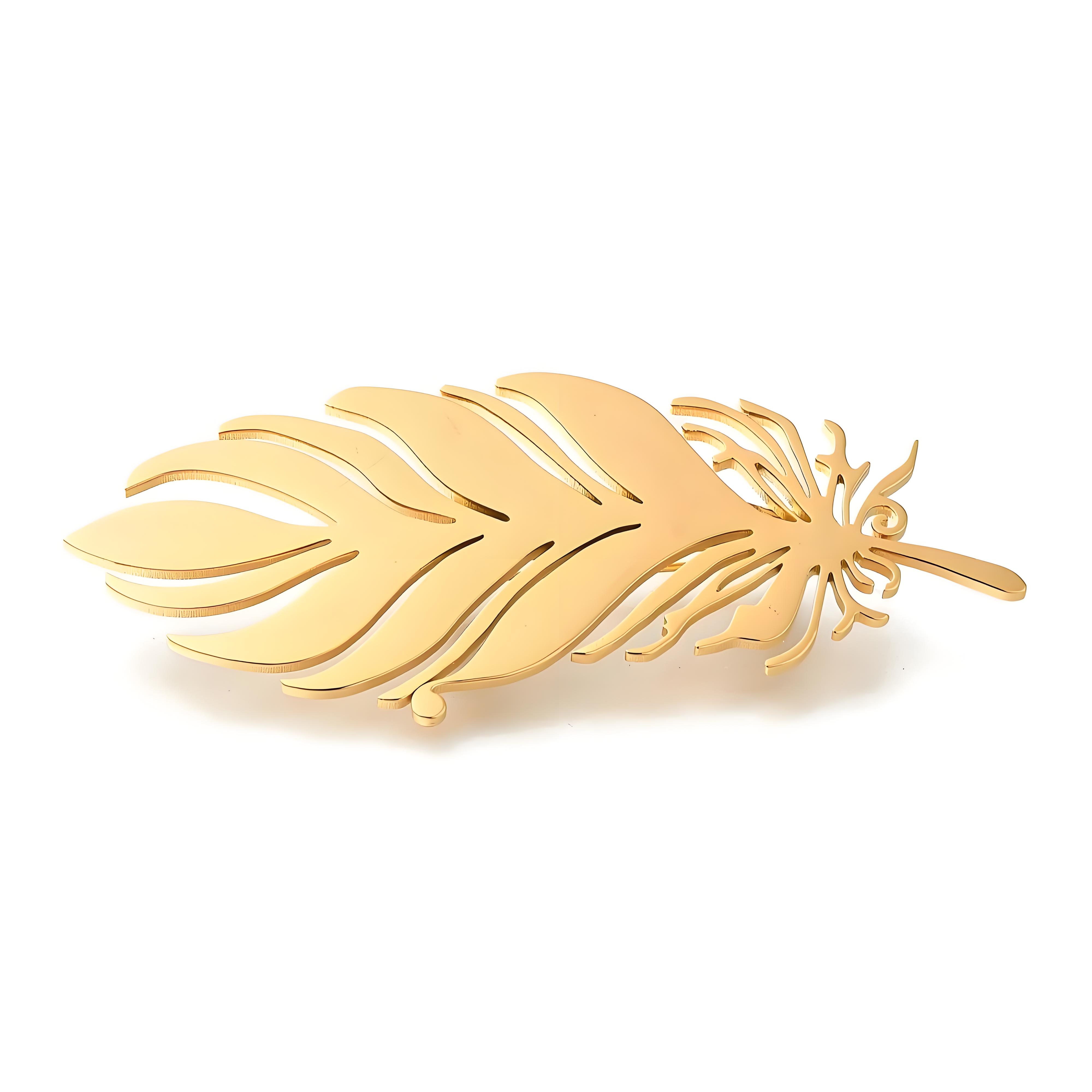 Gold - Plated Feather Brooch,  - Brooch Pin Gold ulasan dan harga