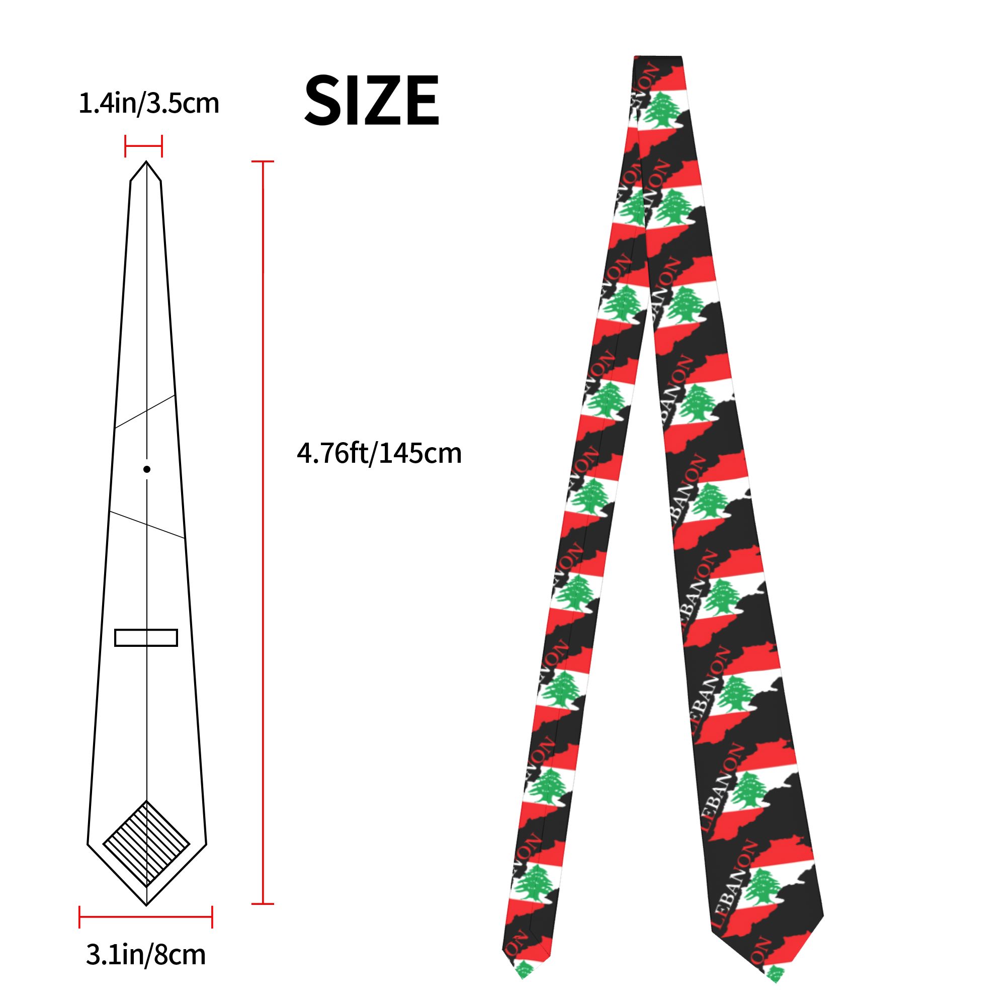 Lebanon Flag Map  Tie  Cosplay - Women Accessories Lebanon ulasan dan harga