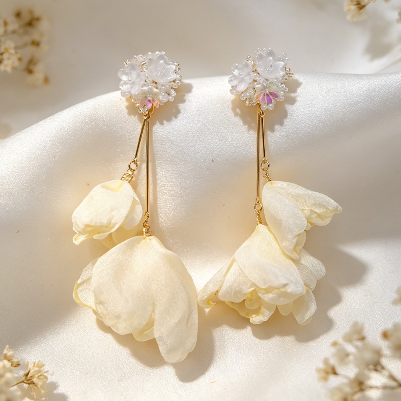 New Fashion Flower Tassel Clip - Tassel Earrings Boho ulasan dan harga