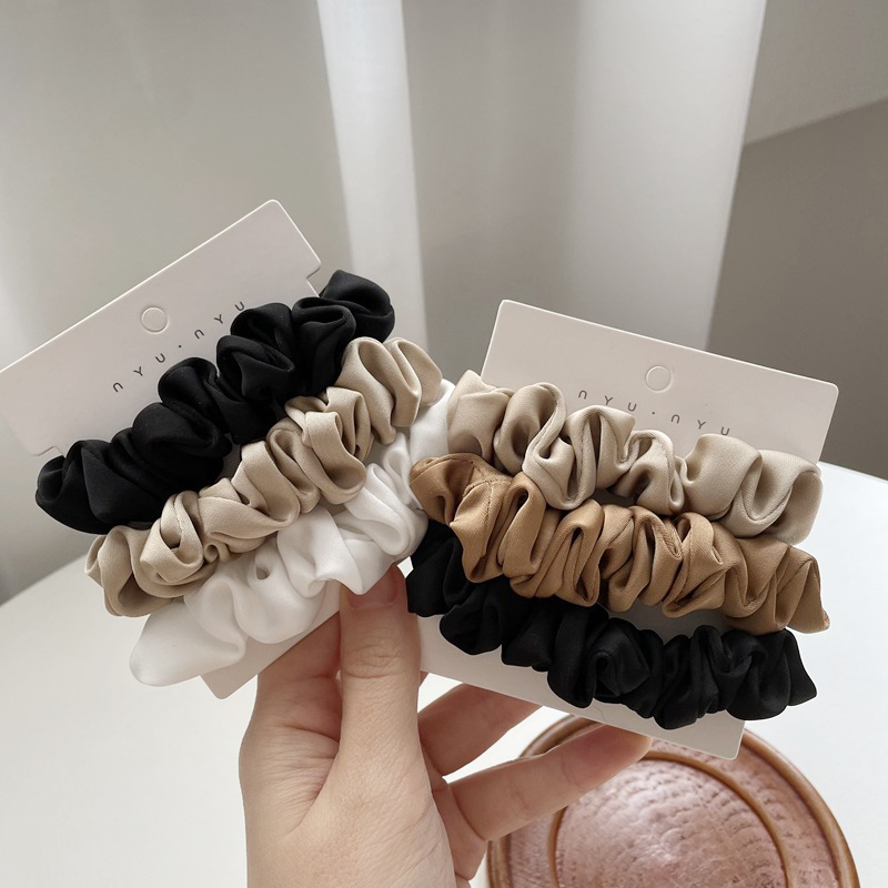 3Pcs/Set Satin Hair Scrunchies - Scrunchie Satin Set ulasan dan harga